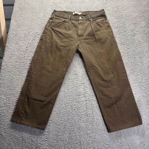 Levis 505 Jeans Mens 38x32 Brown Medium Wash Cotton Relaxed Fit Denim Workwear